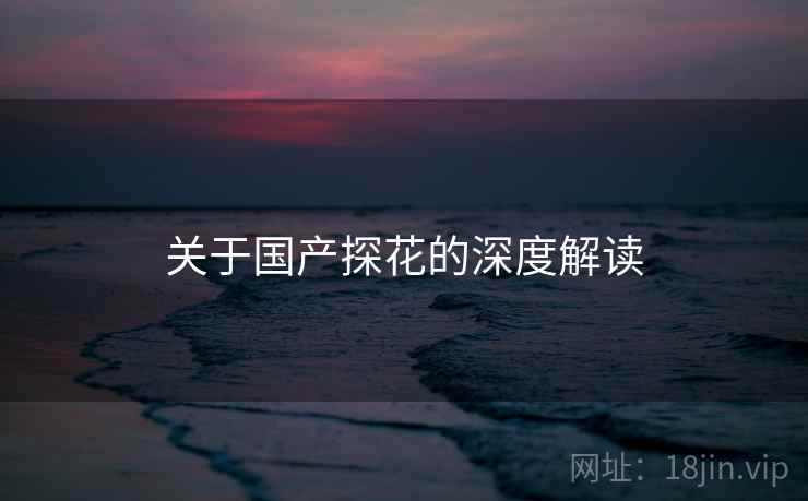 关于国产探花的深度解读