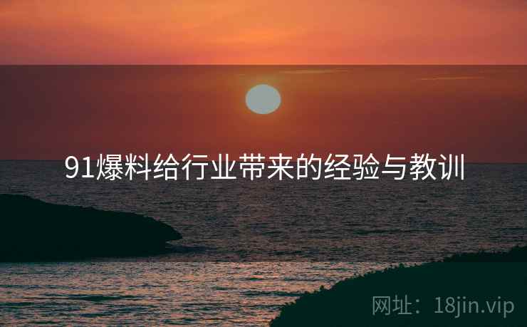 91爆料给行业带来的经验与教训 91爆料给行业带来的经验与教训
